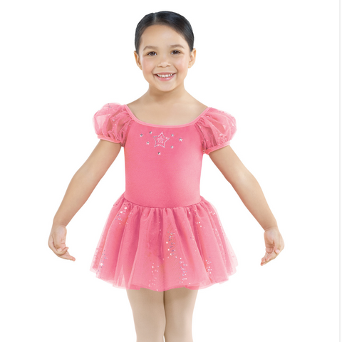 20033 Sparkle Puff Sleeve Dress