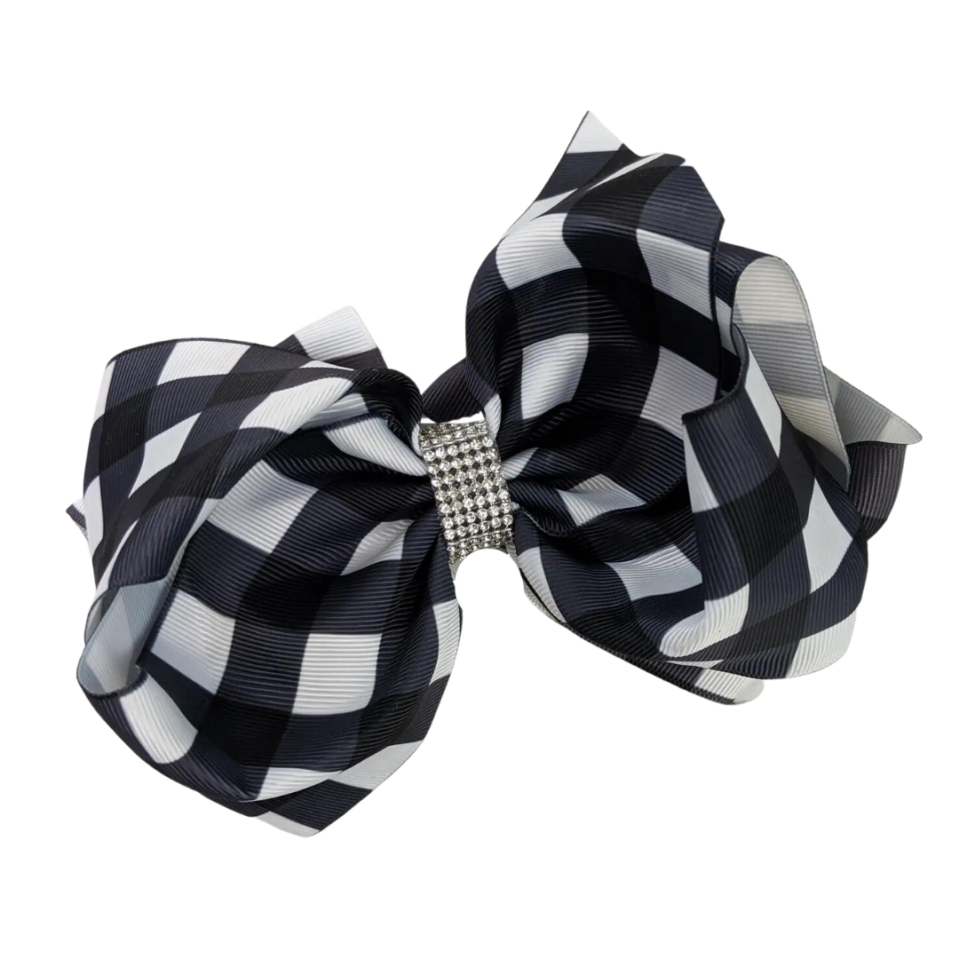 Buffalo Plaid Rhinestones Hairbow