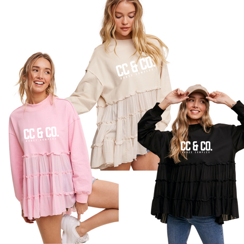 Tiered Babydoll Crewneck