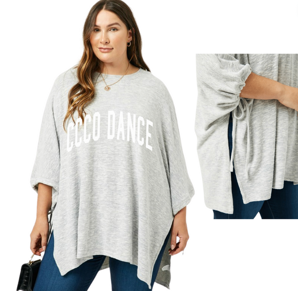 Side Tie Knit Poncho Top - PLUS or OVERSIZED FIT