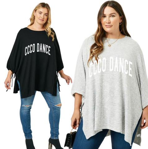 Side Tie Knit Poncho Top - PLUS or OVERSIZED FIT