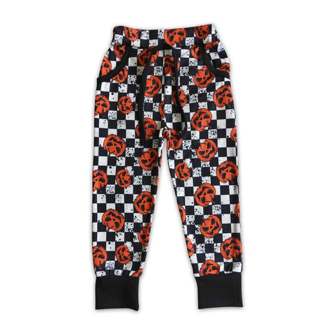 Pumpkin Plaid Halloween Joggers
